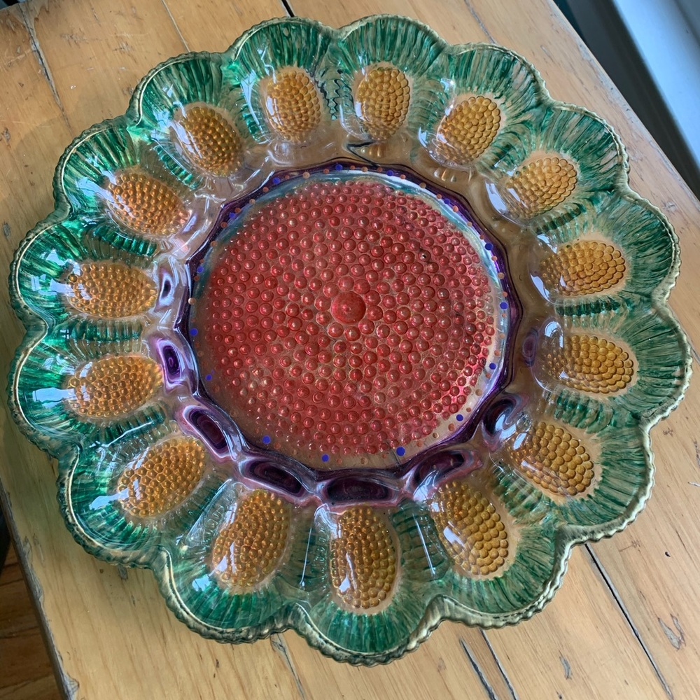 Vintage deviled egg platter